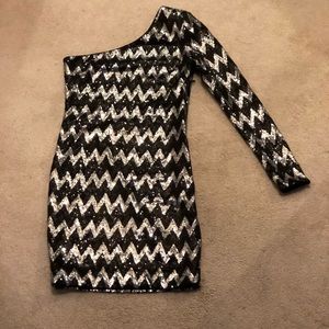 bebe black and silver sequin dress. Size small